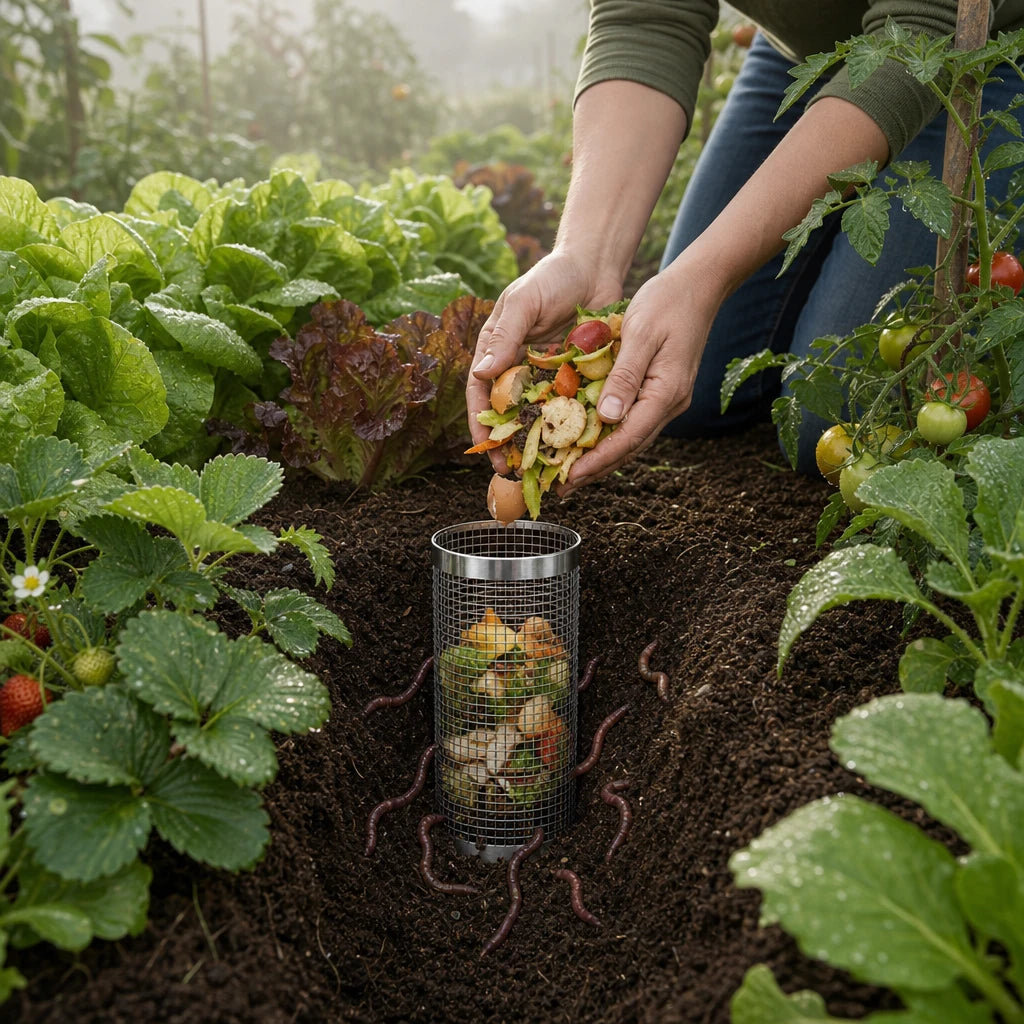 RootCycle – Stainless Steel In-Ground Worm Composting Tube