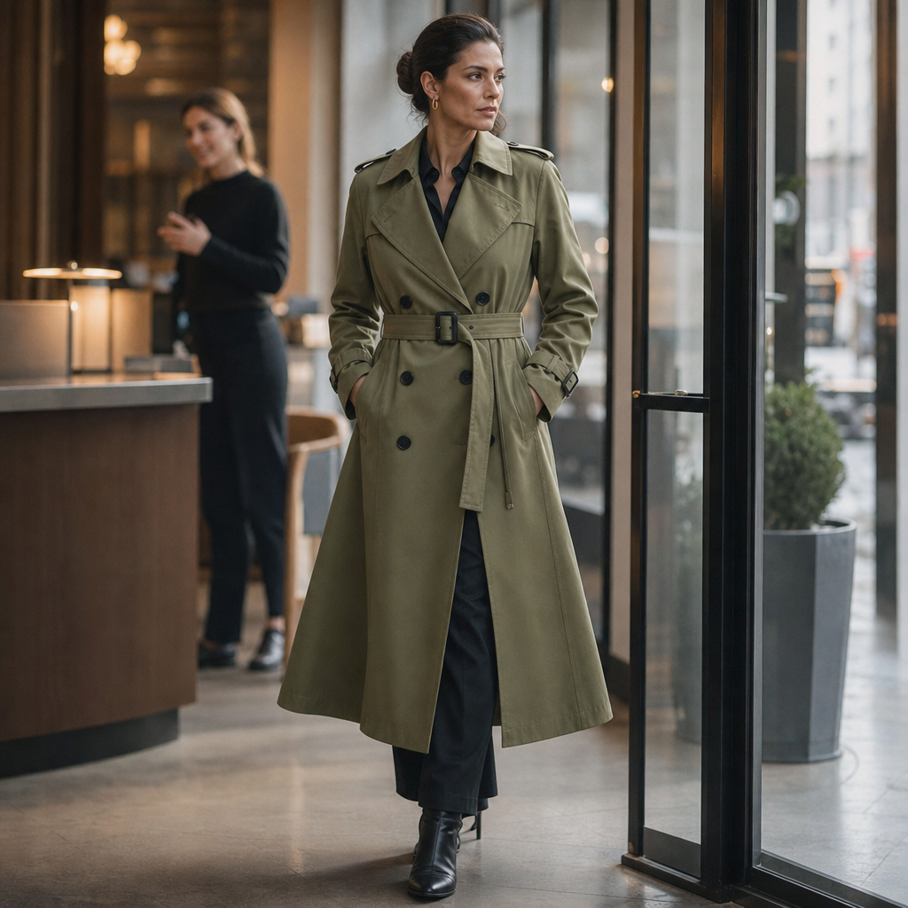 Mayfield – Double-Breasted Belted Long Trench Coat