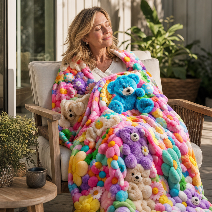 Petalsoft – Raised 3D-Look Floral Plush Throw Blanket
