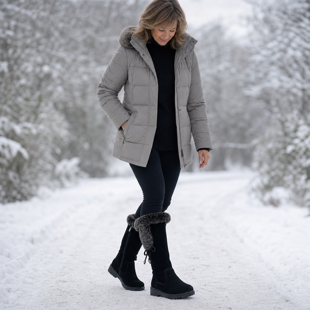 Calvera – Fleece-Lined Side-Zip Calf Boots