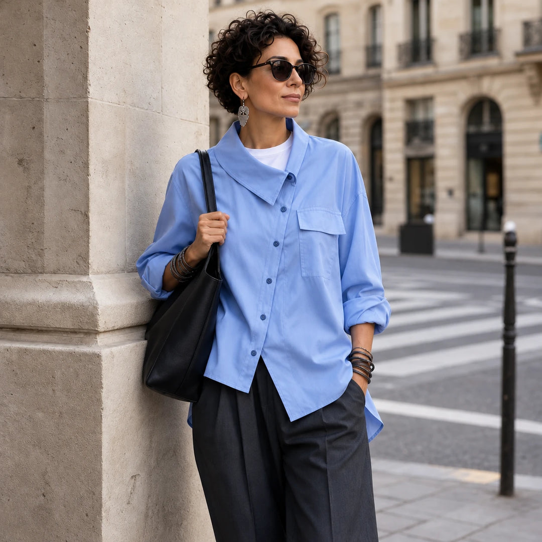 Asymora – Asymmetric Button-Up Shirt