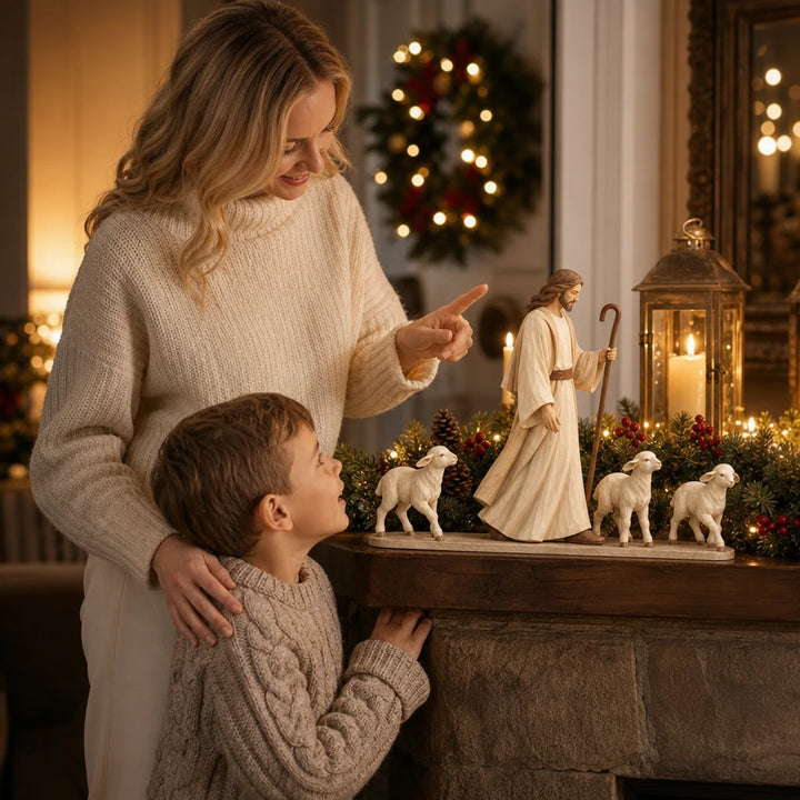 Shepherd’s Rest – Good Shepherd And Lamb Figurine Set
