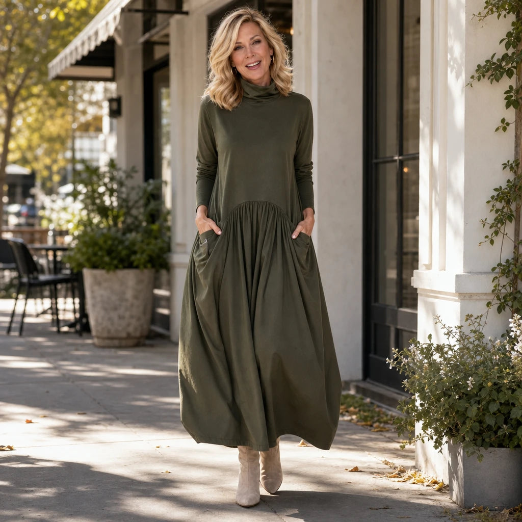 Sloane – High Neck Pocket Maxi Dress