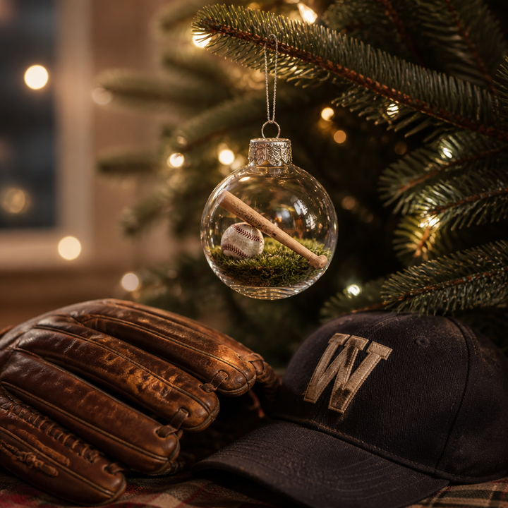 Seasonkeep – Baseball Acrylic Globe Christmas Ornament (2pcs)