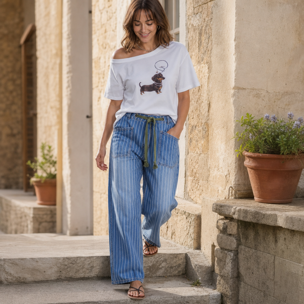 Longleg Denim Co. – Wide-Leg Drawstring Denim look Pants