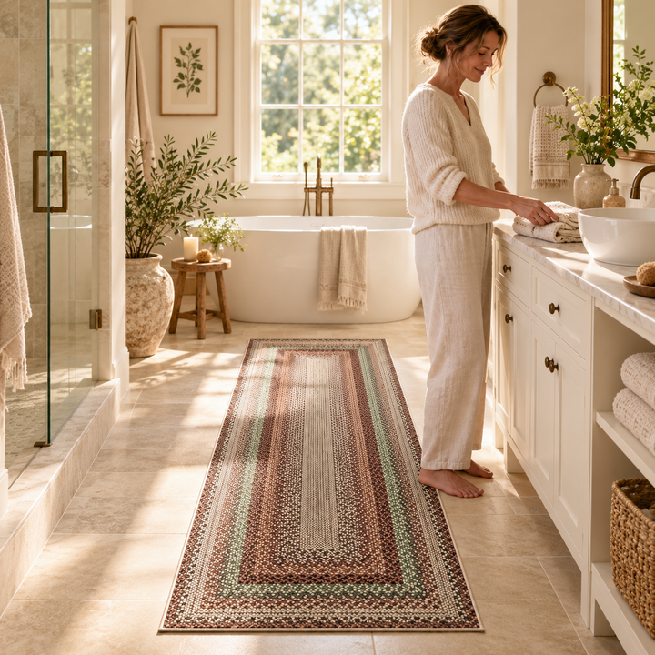Wovenwell – Woven-Pattern Absorbent Kitchen Runner Rug