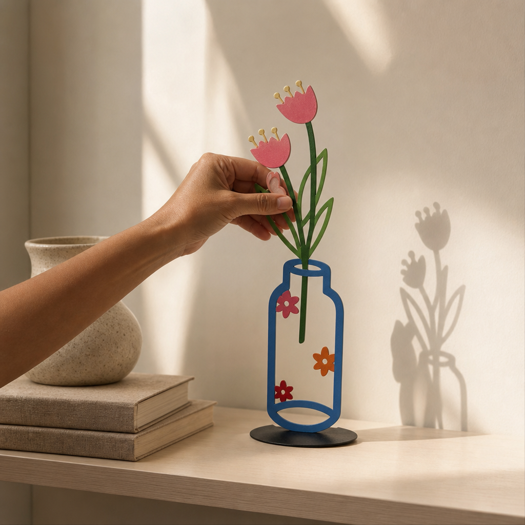 Florenza – Flat Metal Flower Vase Ornament