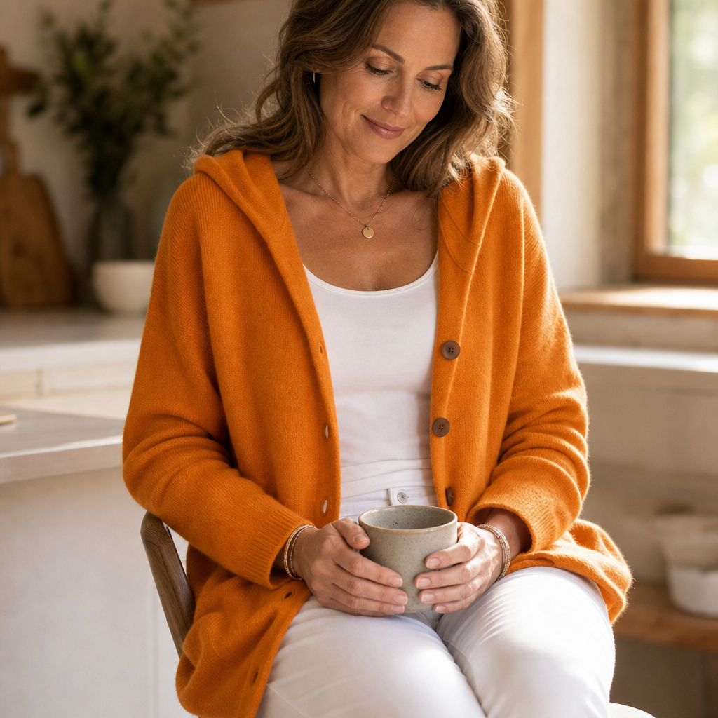 Teri – Button-Front Hooded Cardigan