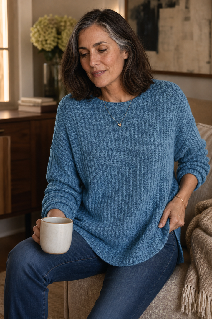 Overhang – Exposed-Seam Oversized Crew Neck Sweater