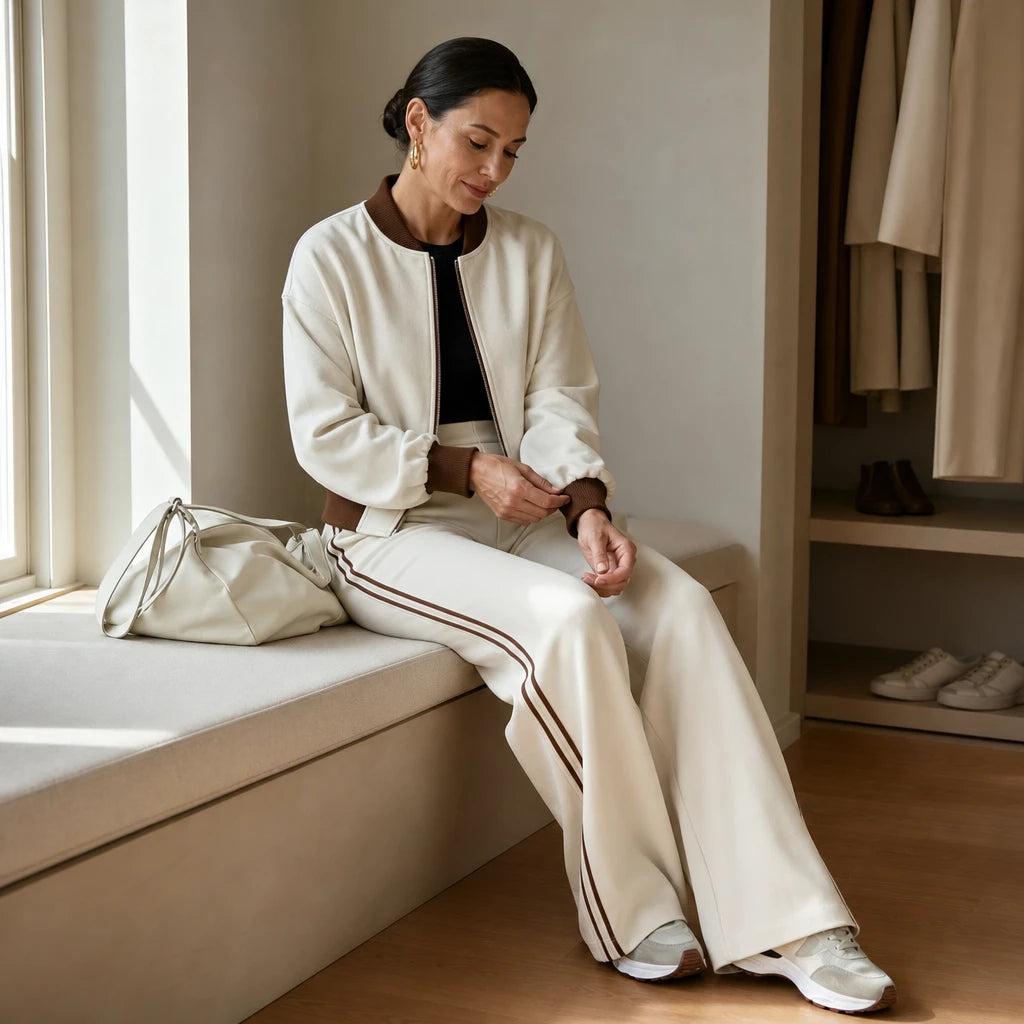 Set Theory – Bomber Jacket And Wide-Leg Pants Set