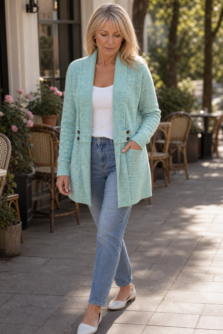 Wearbella – Double-Breasted Belted Knit Cardigan
