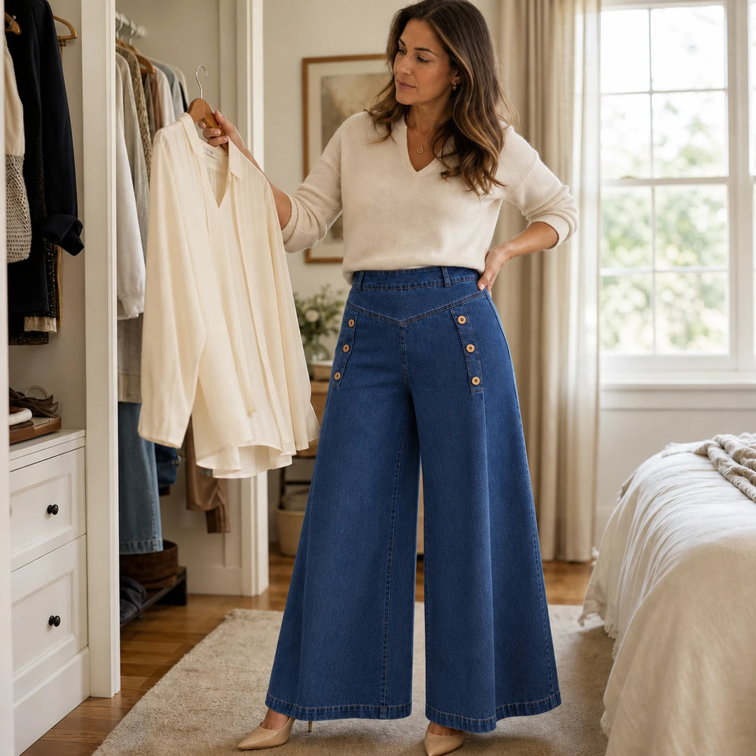 Formelle – High-Waisted Wide-Leg Jeans