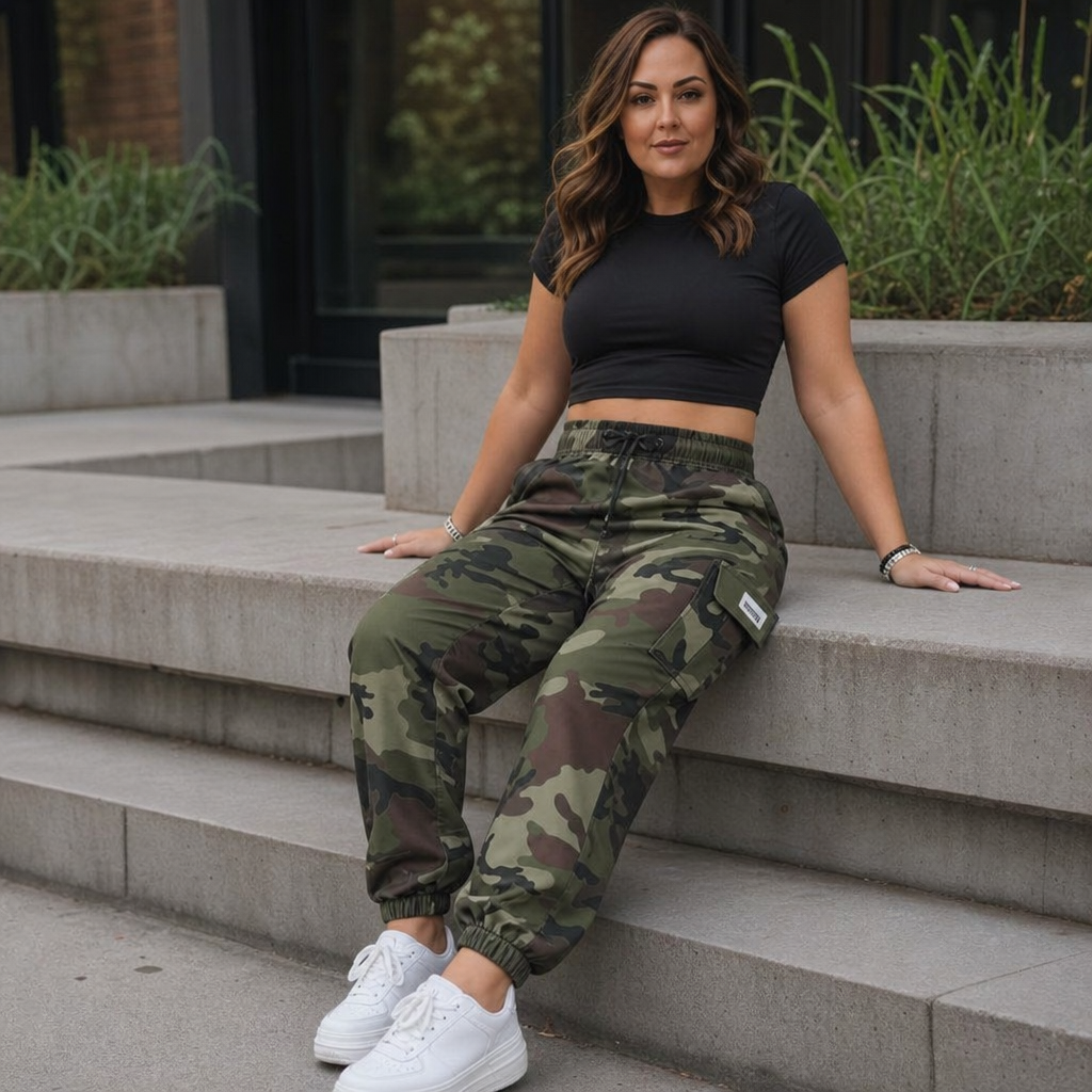 Ease Cargo – High-Waist Stretch Cargo Joggers