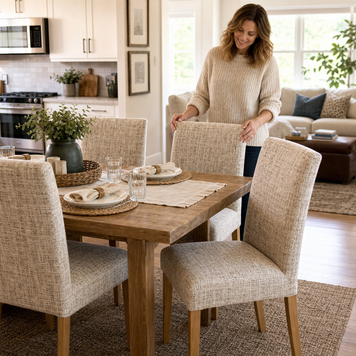 Snugback – Plaid Stretch Dining Chair Cover
