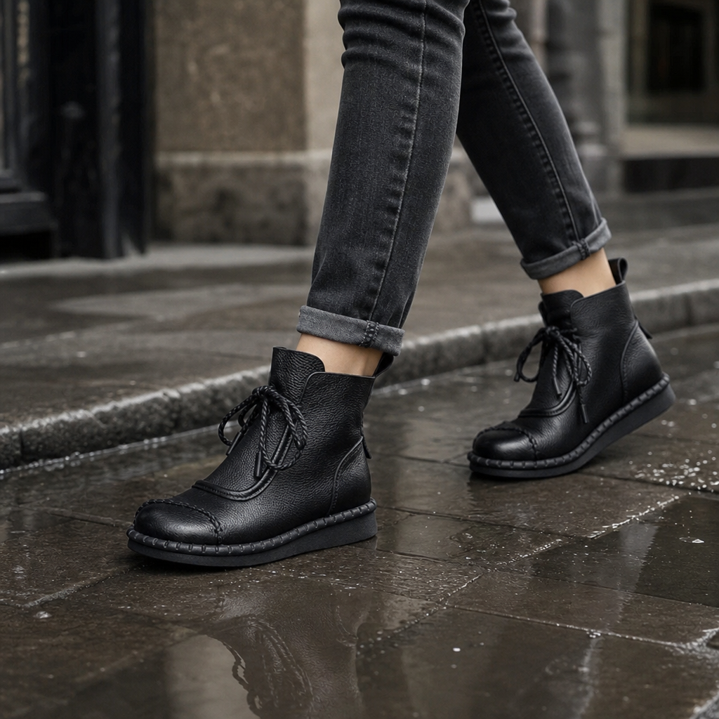 Vintara – Vintage Lace-Up Ankle Boots