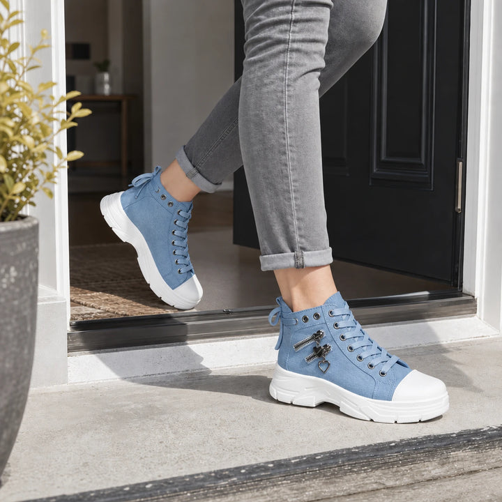 Breezara – Lace-Up Platform Sneaker Boots