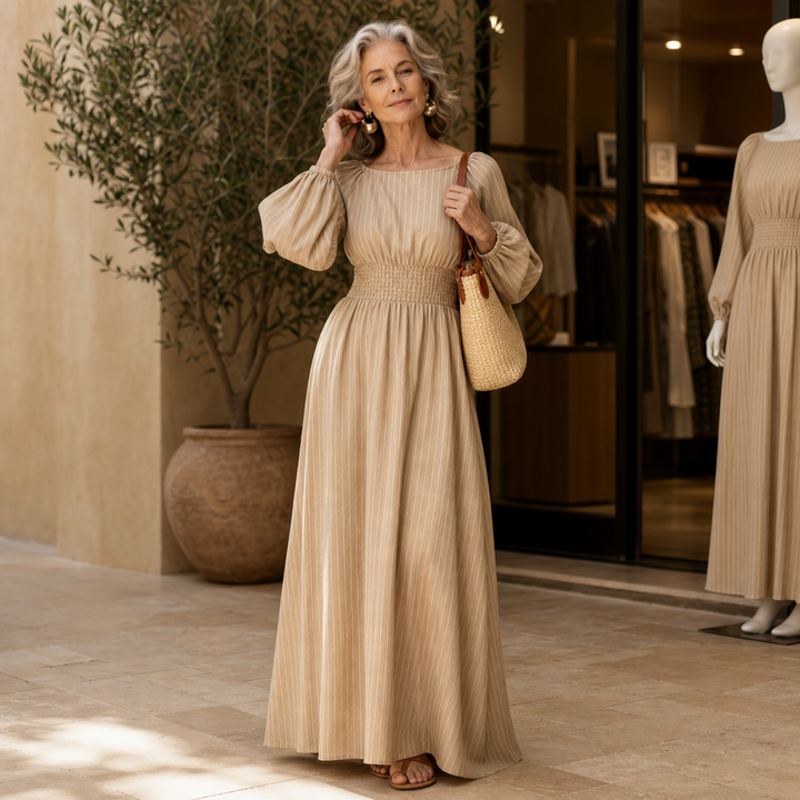 Wovelle – Smocked-Waist Pleated Maxi Dress
