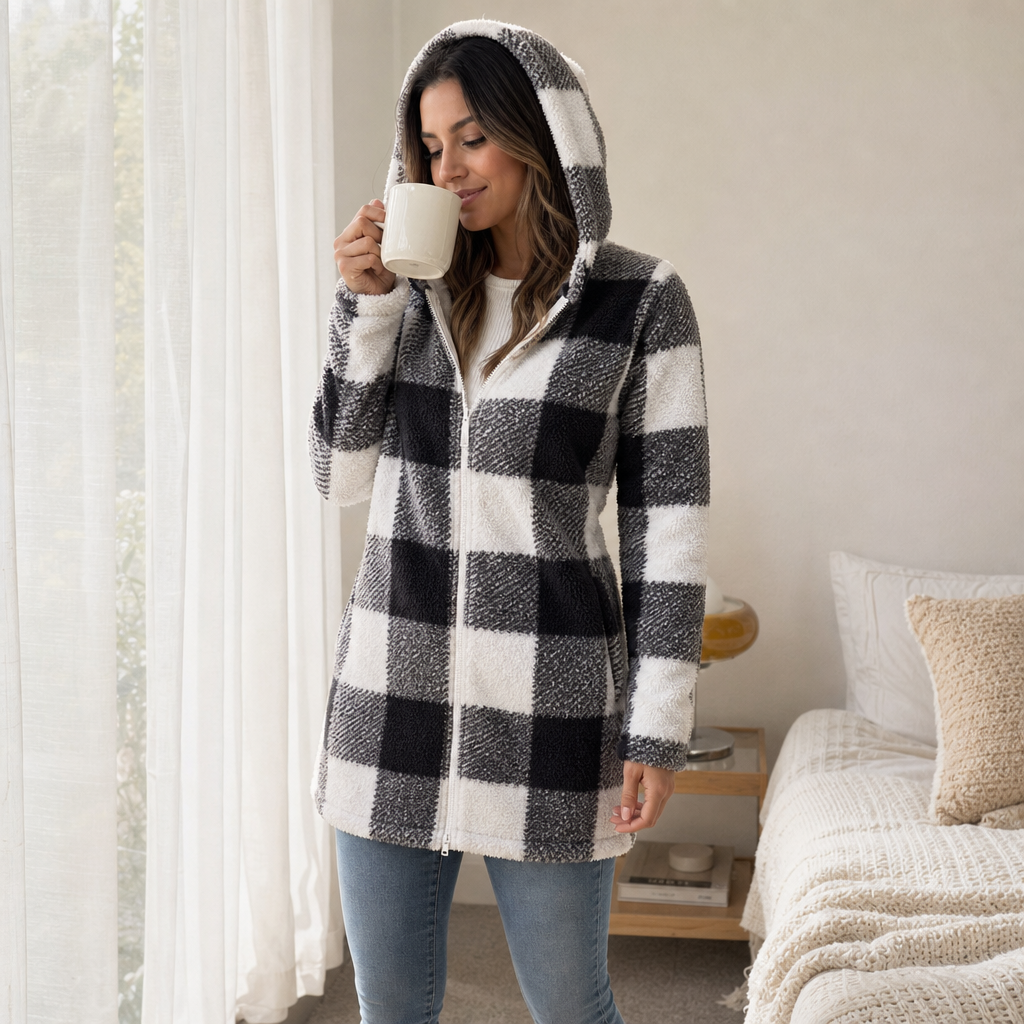 Checkhaven – Buffalo Check Hooded Zip Jacket