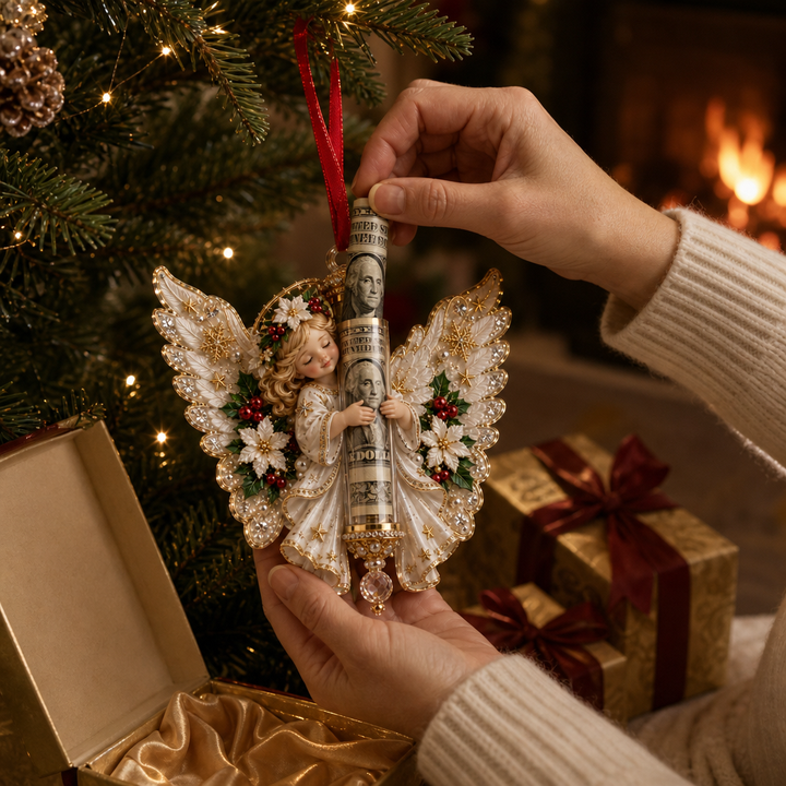 Angelwynn – Hollow-Center Cash-Roll Angel Ornament