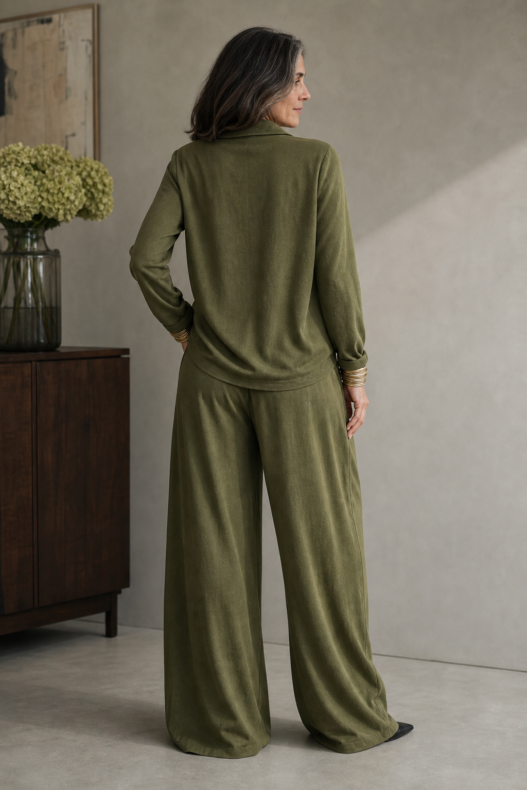Wearbella – Ribbed Knit Draped Top. And Pants Set