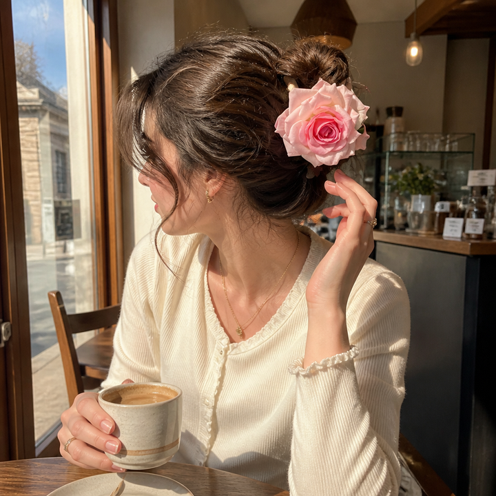 Petalyn – Fabric Rose Claw Clip (2-pack)