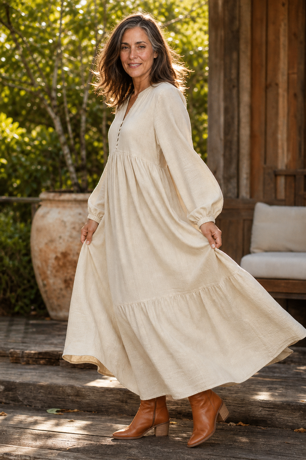 Wearbella – Relaxed V-Neck Flowy Maxi Dress