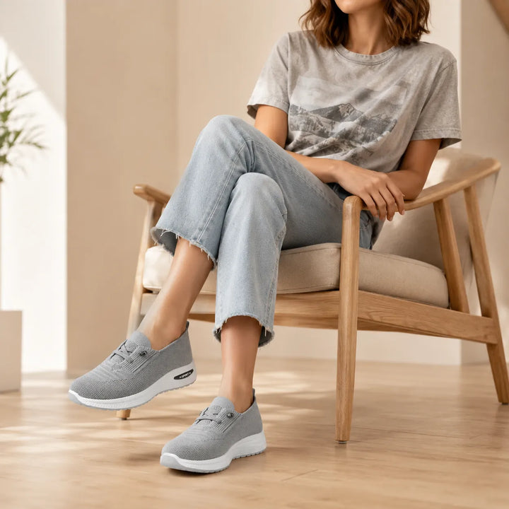 Stelora – Knit Mesh Slip On Sneakers for Women, Cushioned Everyday Walking Shoes