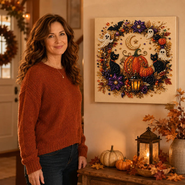 Beadory – Halloween Pearl Bead Craft Kit, Cozy Wall Art DIY