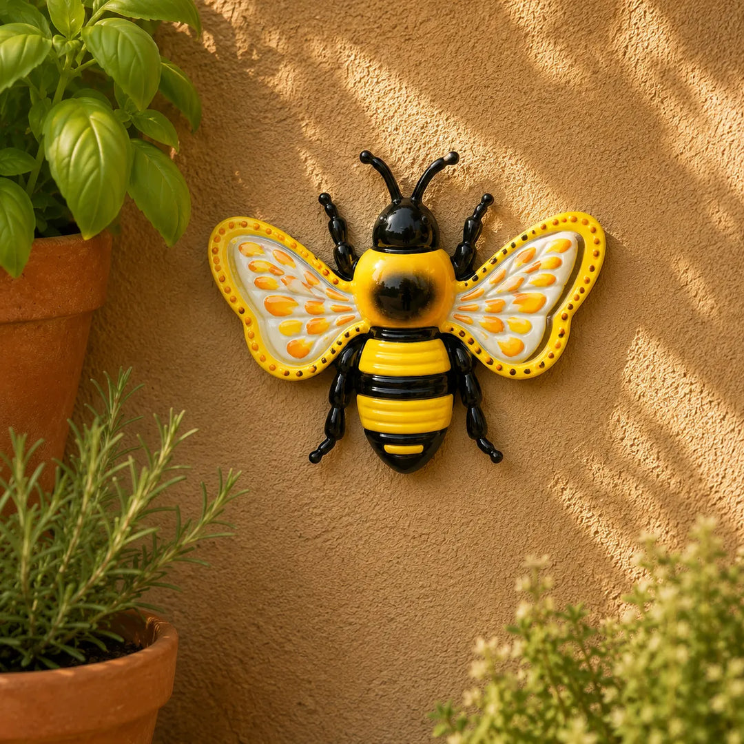Bloomly – 3D Metal Bee Butterfly and Ladybug Garden Wall Decor Set, Hand