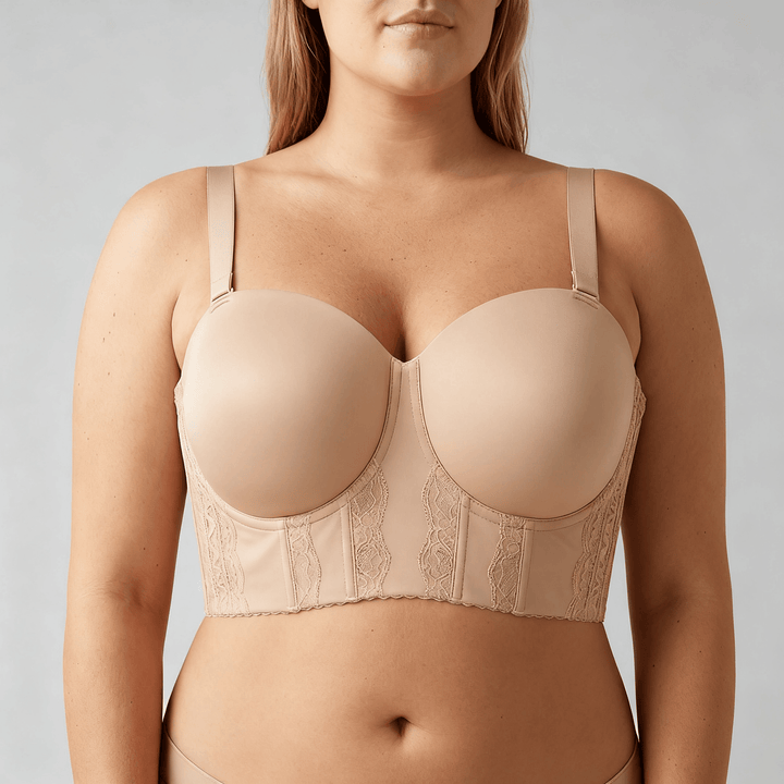 Liftara – Wide Band Wireless Bra with Removable Straps Nude / S