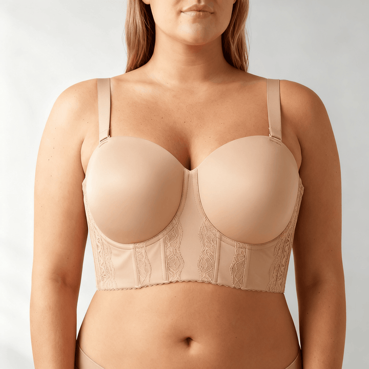 Liftara – Wide Band Wireless Bra with Removable Straps Nude