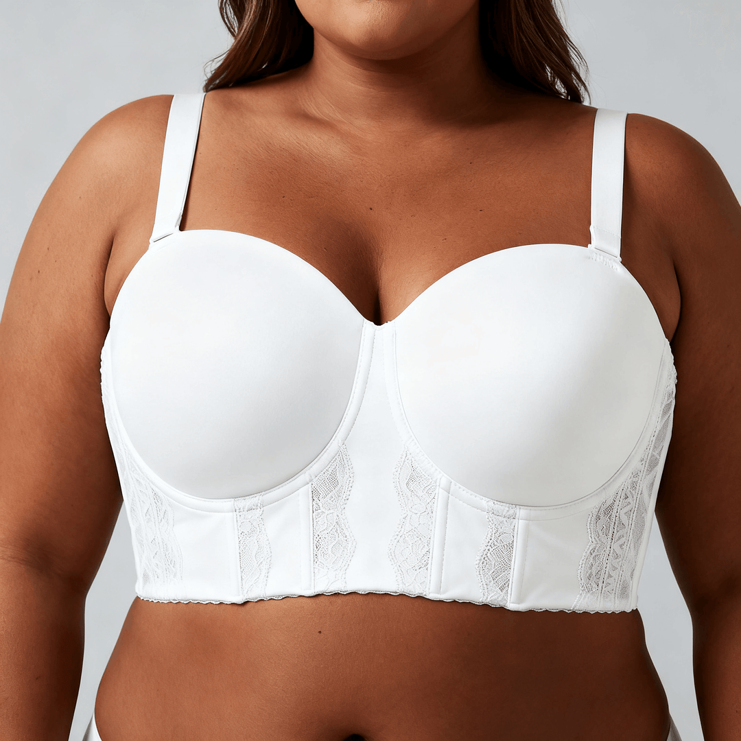 Liftara – Wide Band Wireless Bra with Removable Straps White / S