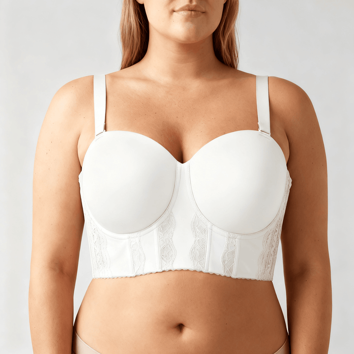 Liftara – Wide Band Wireless Bra with Removable Straps White