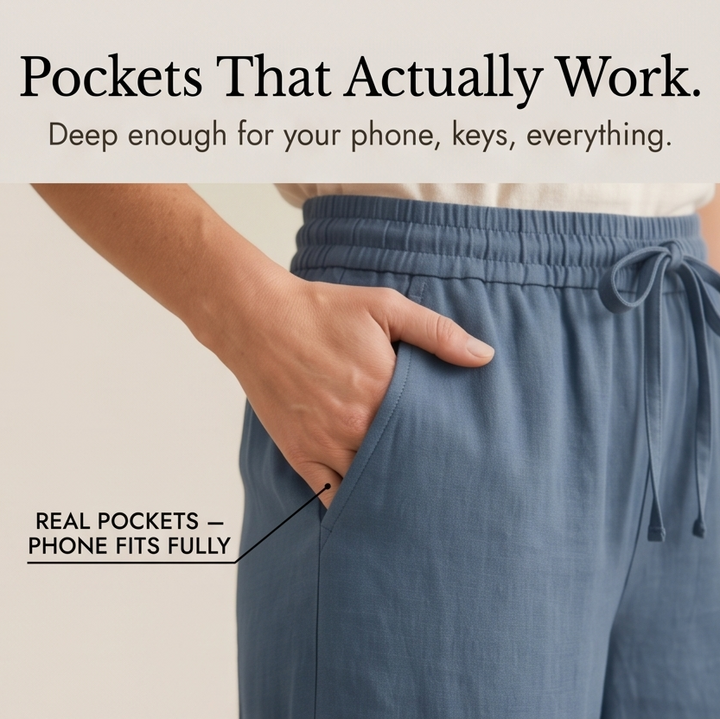 Linavia™ – Breezy Wide-Leg Pants with Pockets