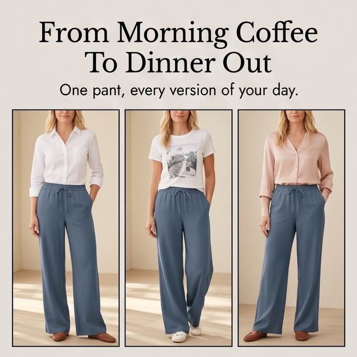 Linavia™ – Breezy Wide-Leg Pants with Pockets