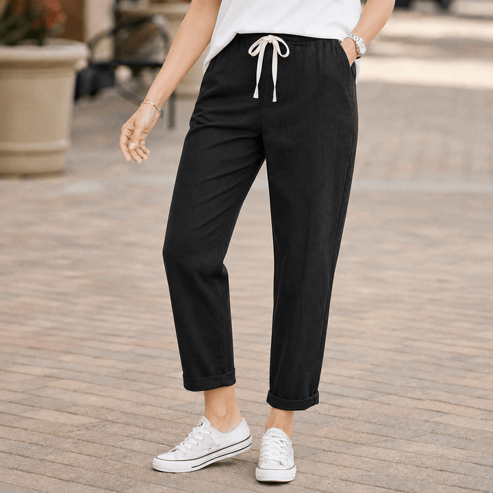 Lirenza – Women's Soft Ankle Pants Black