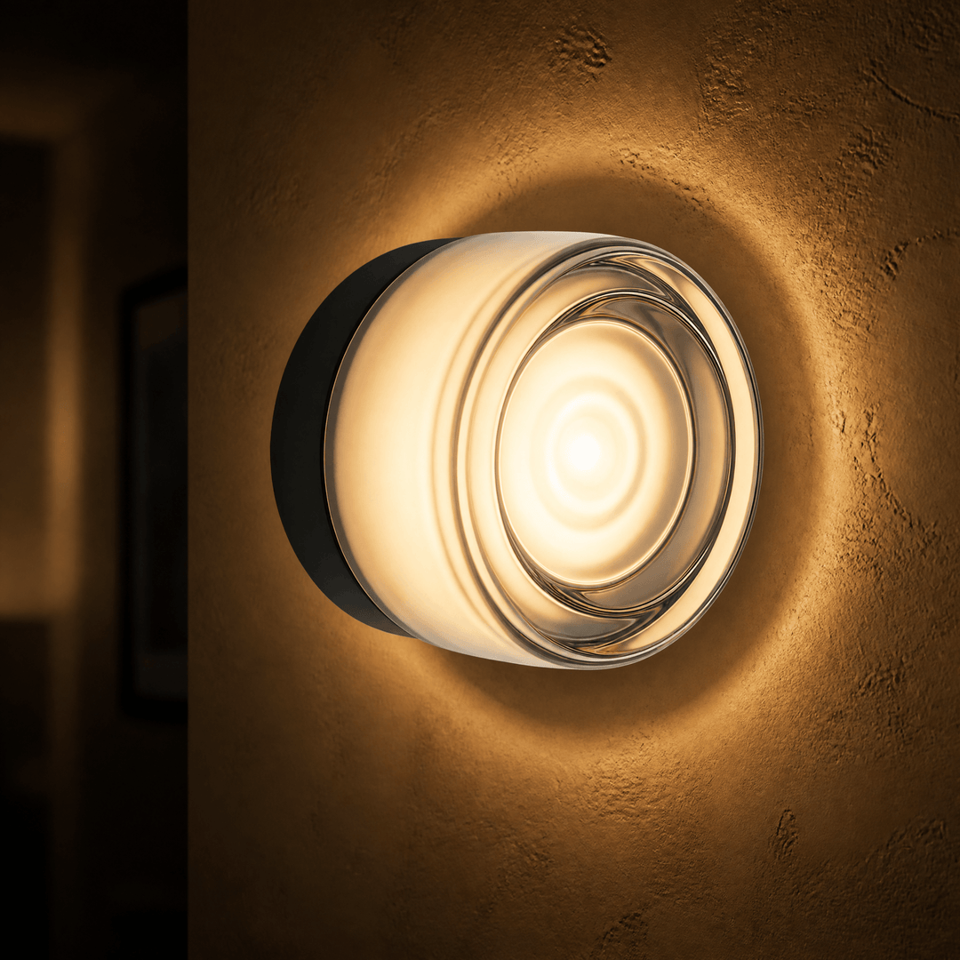 Lumara – Sculpted Dimmable Wall Sconce Gray black / Dimple