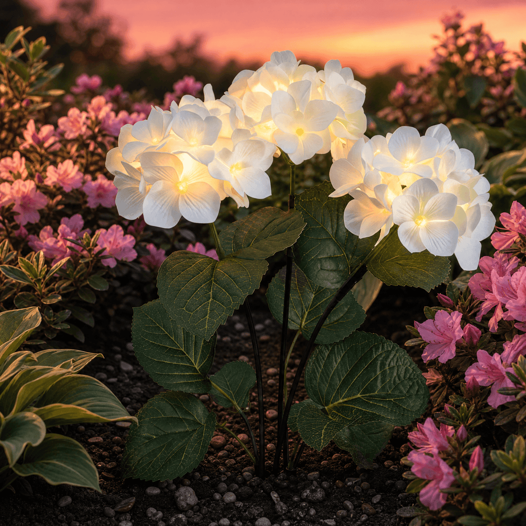 Lumelle – Solar Hydrangea Garden Lights (2-Pack) Pure White