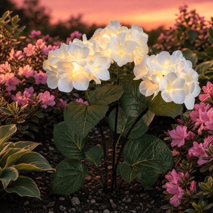 Lumelle – Solar Hydrangea Garden Lights (2-Pack) Pure White
