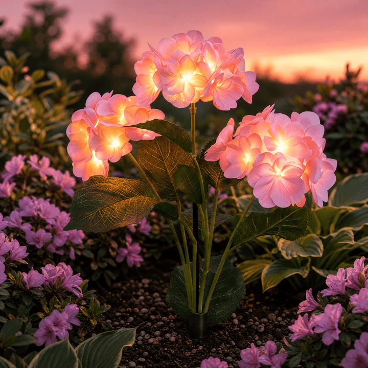 Lumelle – Solar Hydrangea Garden Lights (2-Pack) Rose Pink