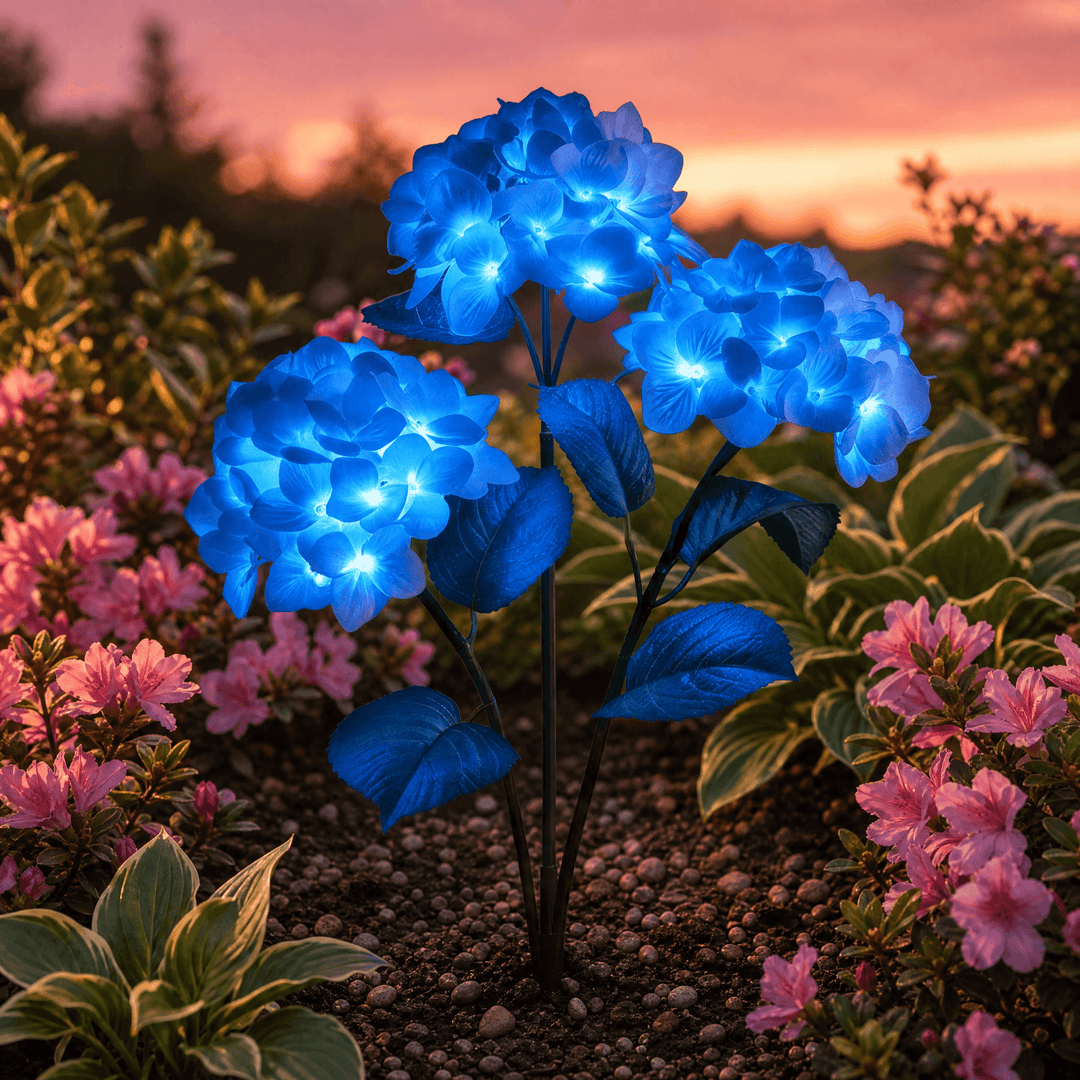Lumelle – Solar Hydrangea Garden Lights (2-Pack) Sapphire Blue