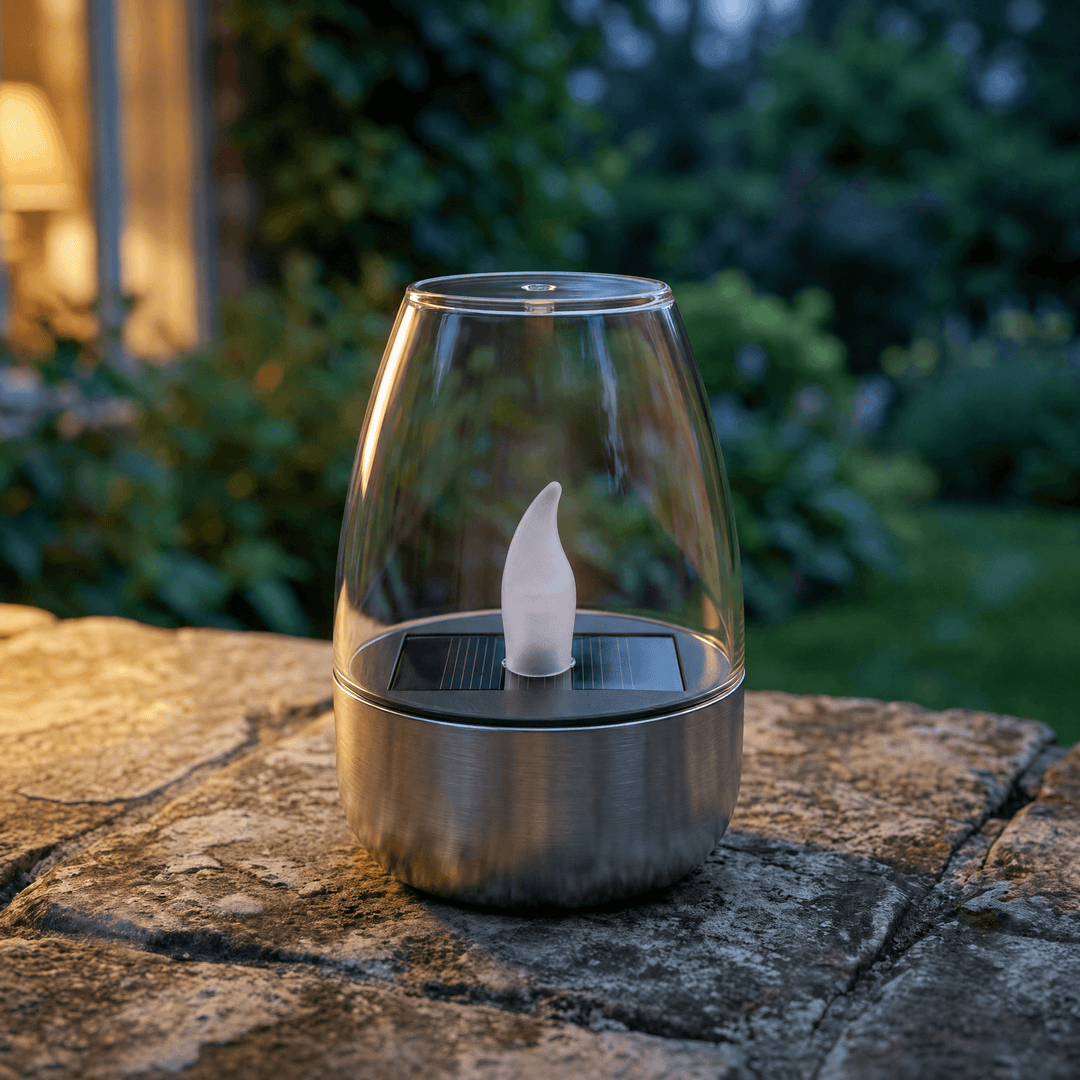 Lumivara – Solar Flickering Candle Light for Outdoor Evenings Clear