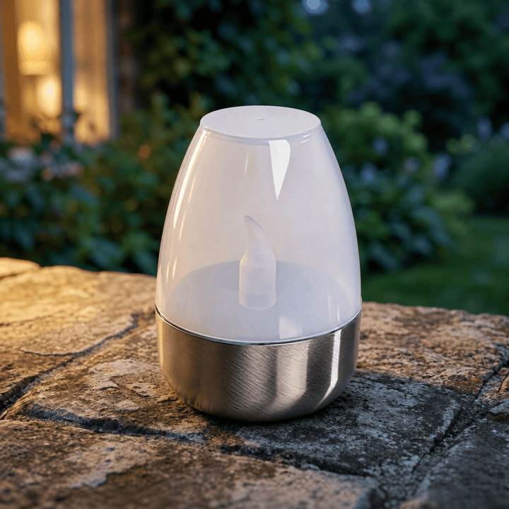 Lumivara – Solar Flickering Candle Light for Outdoor Evenings Frosted