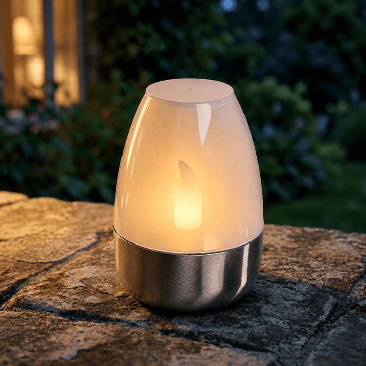Lumivara – Solar Flickering Candle Light for Outdoor Evenings Frosted