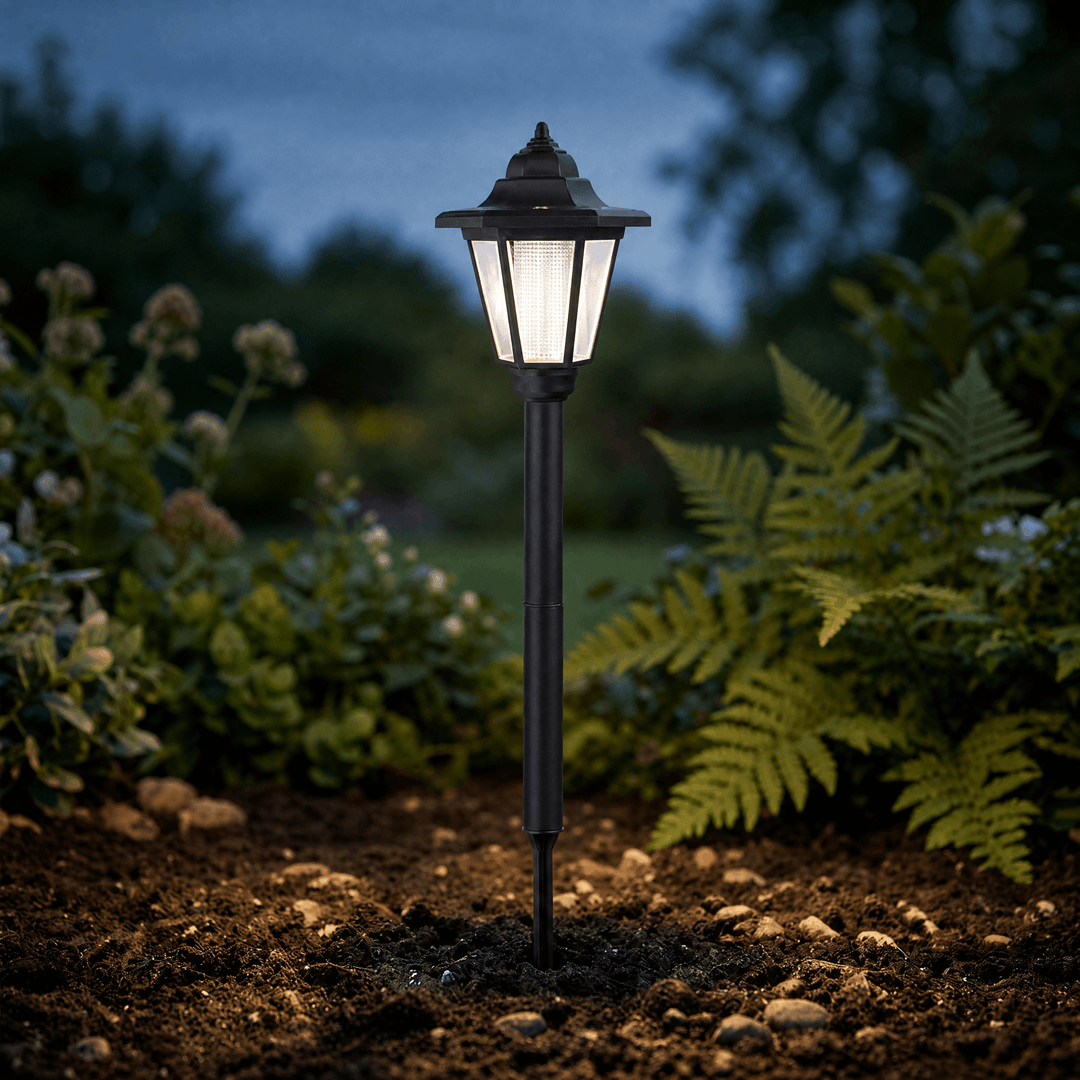 Lumivera – Vintage Hexagonal Solar Garden Light Ground spike / White
