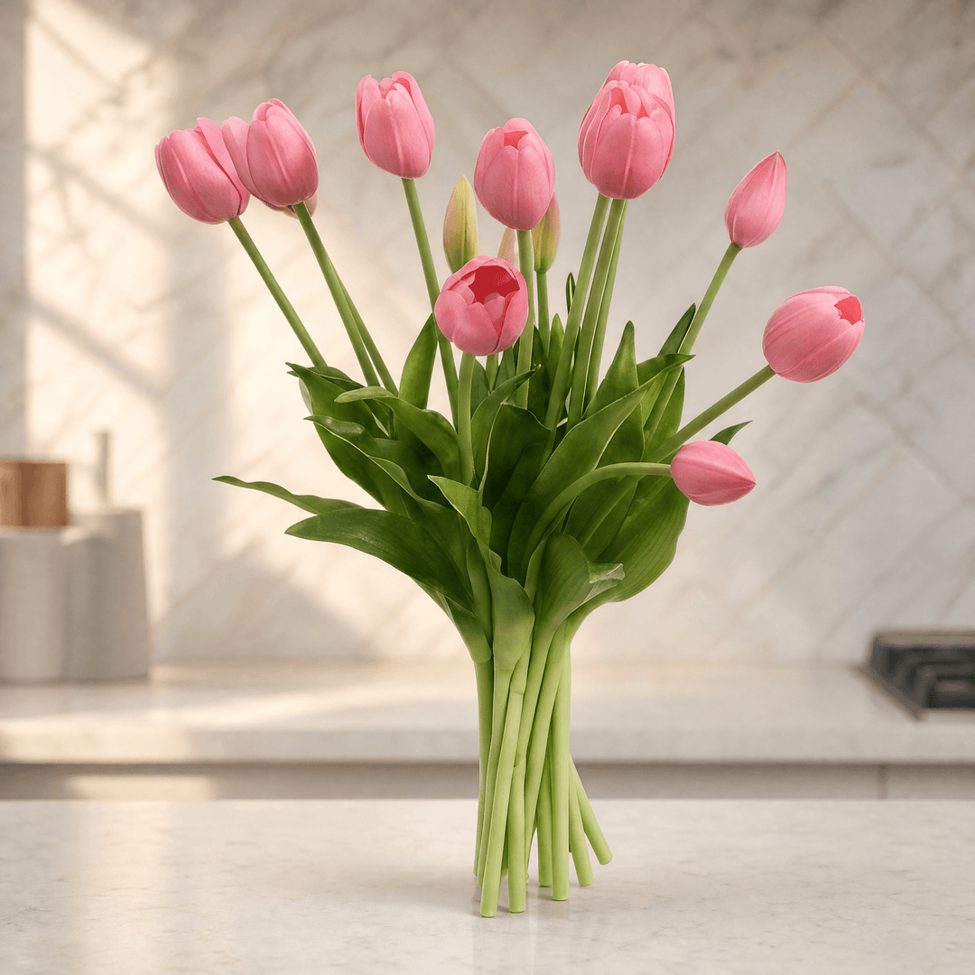 Lumora – Real Touch Tulip Bouquet Blush