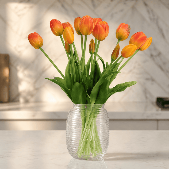 Lumora – Real Touch Tulip Bouquet Orange