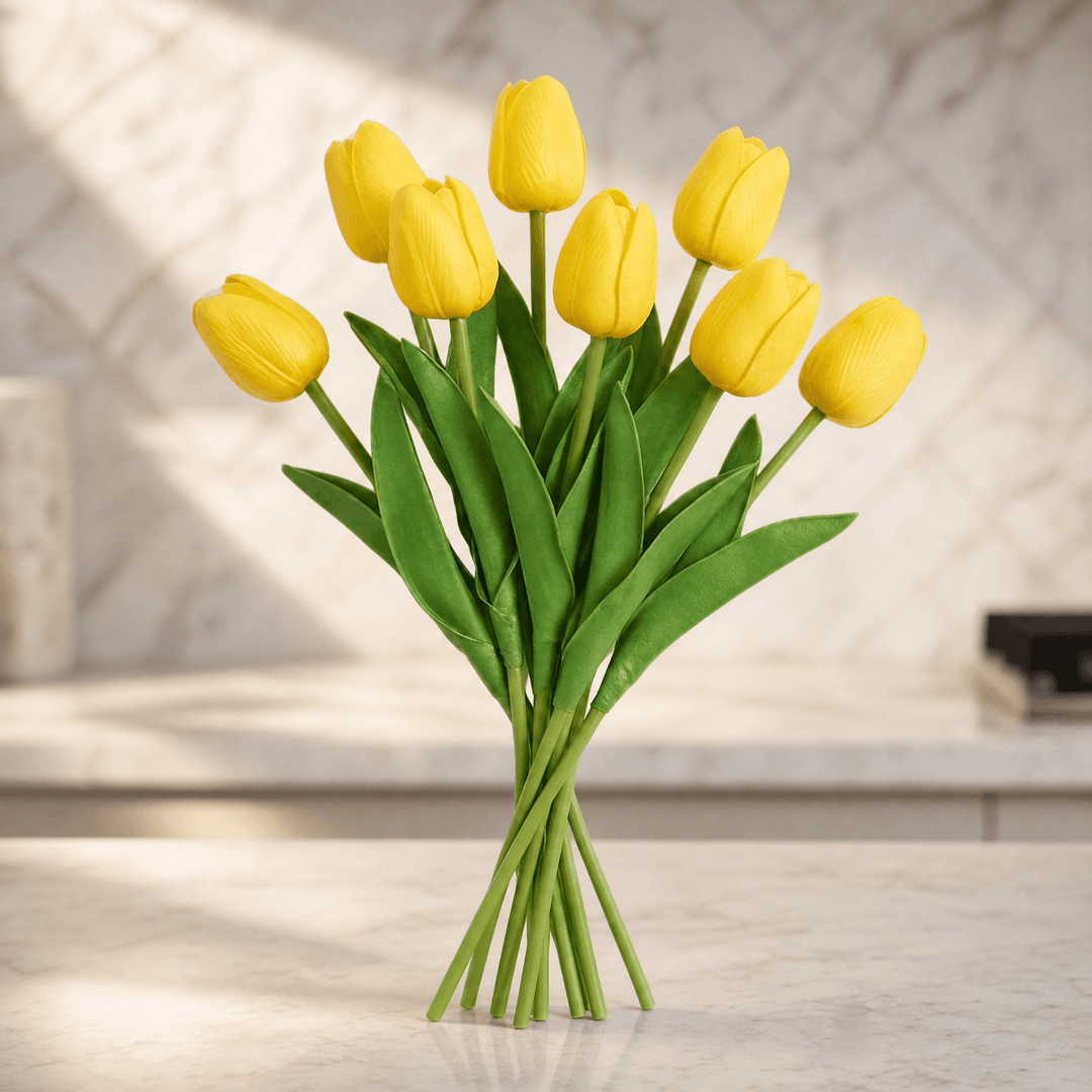Lumora – Real Touch Tulip Bouquet Yellow