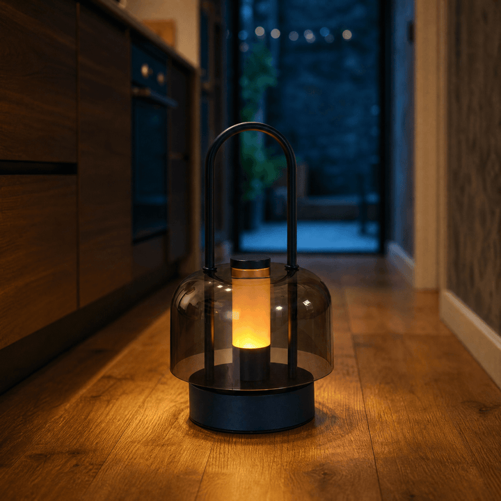 Lumora – Rechargeable Smoked LED Lantern Blue