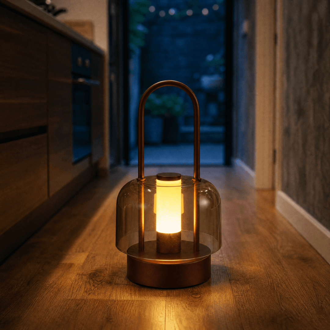 Lumora – Rechargeable Smoked LED Lantern Brown